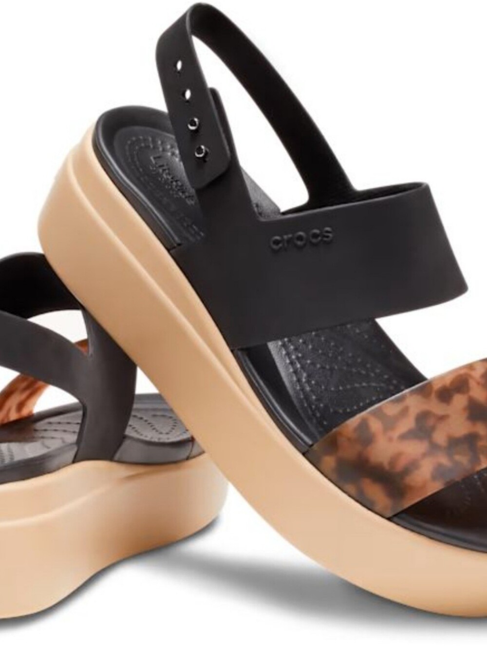 Crocs Brooklyn Low Wedge Animal Print Wedge Sandals US 10